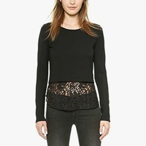 Theory Black Lace Long Sleeve Shirt- Size Small